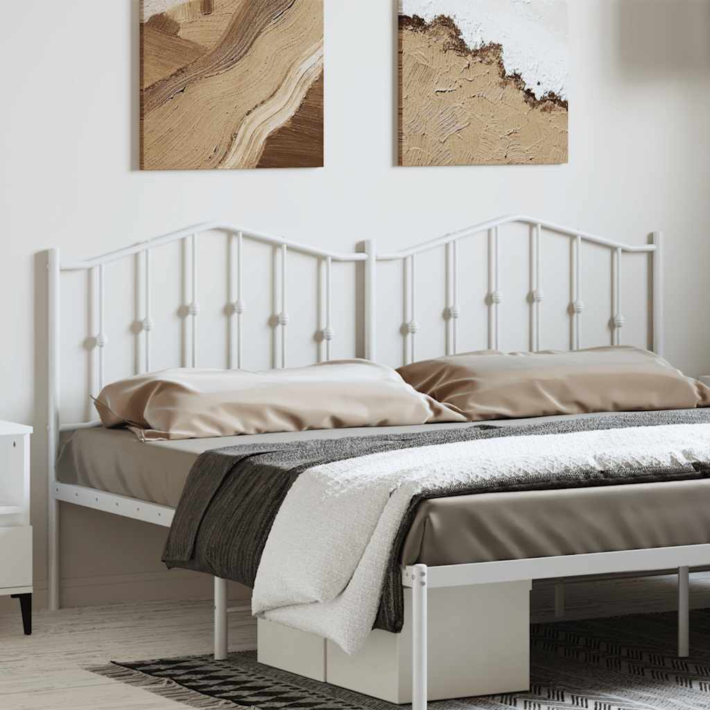 Metal Headboard White 193 cm