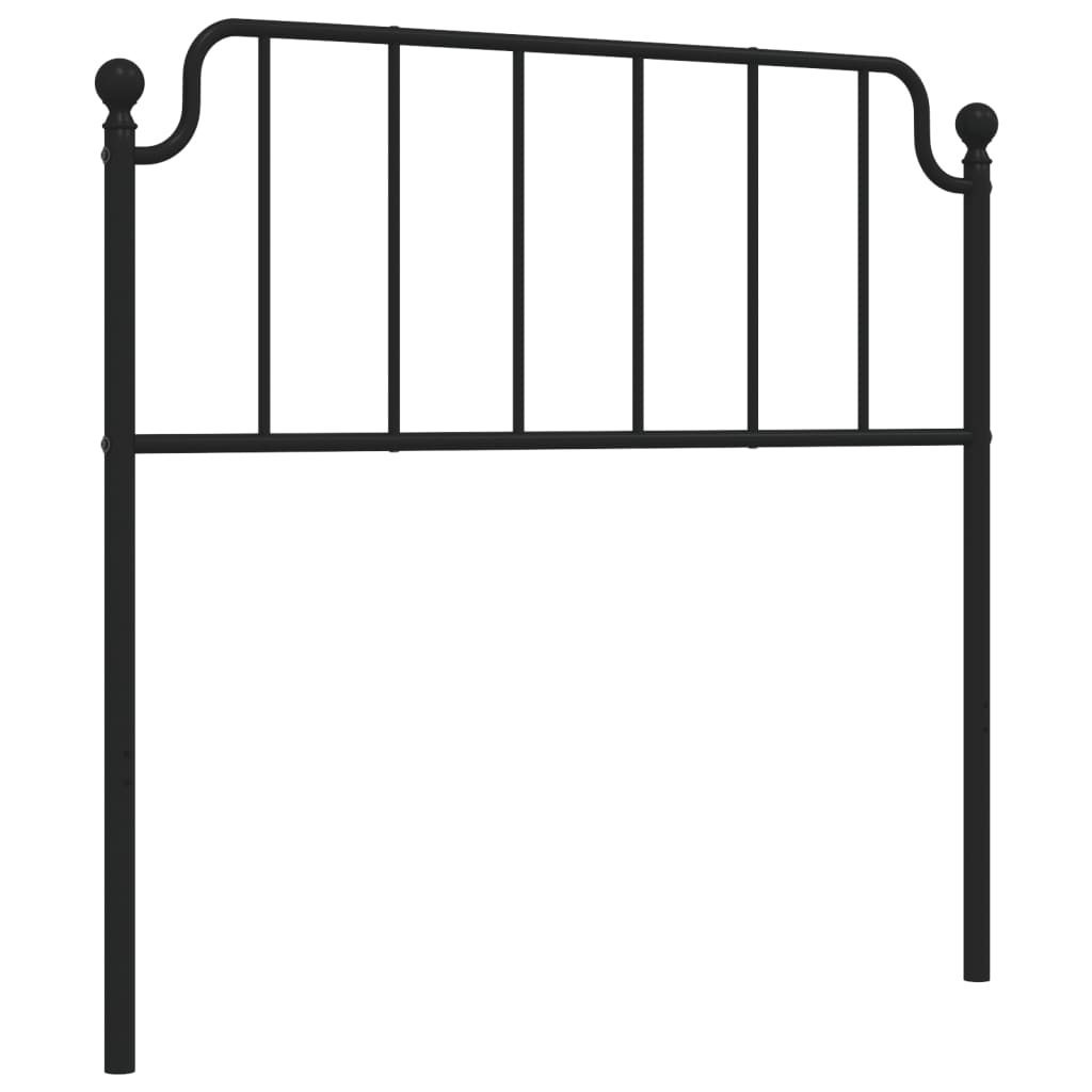 Metal Headboard Black 100 cm