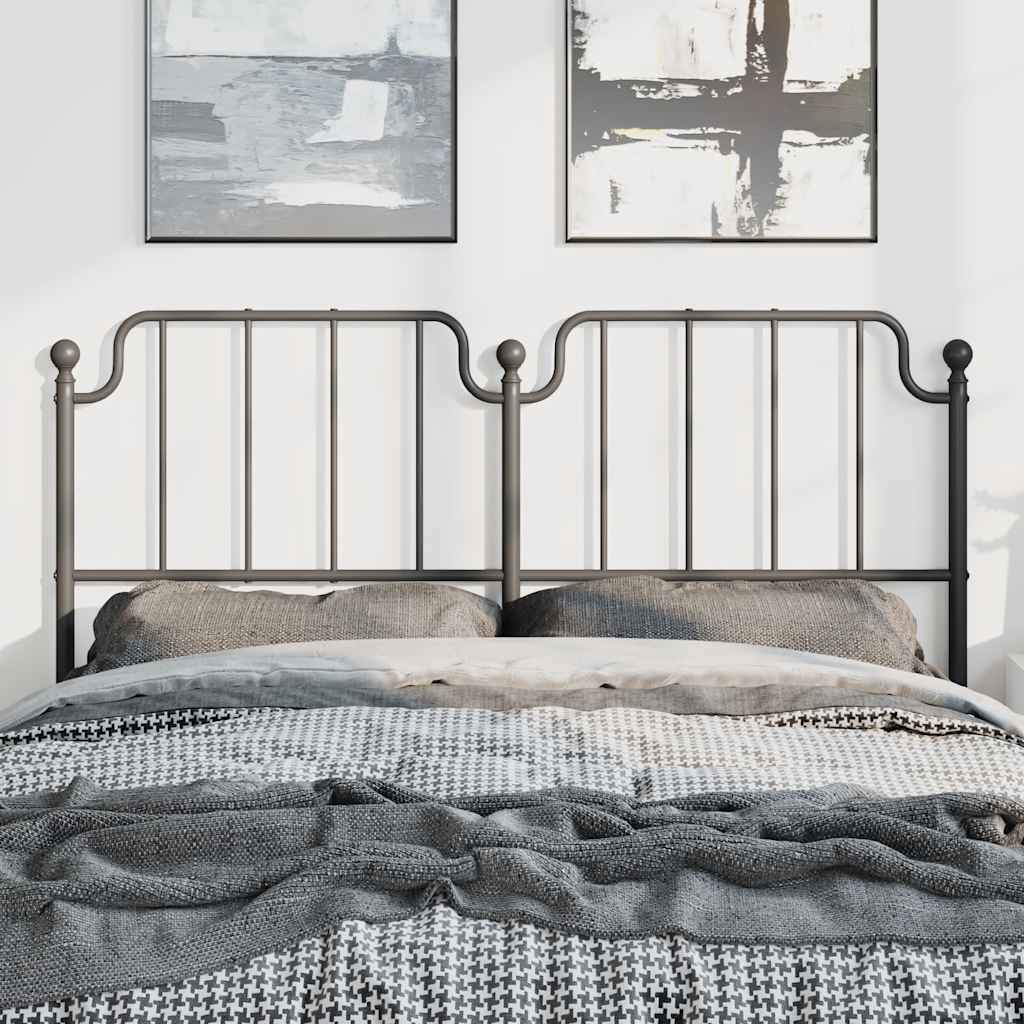 Metal Headboard Black 135 cm