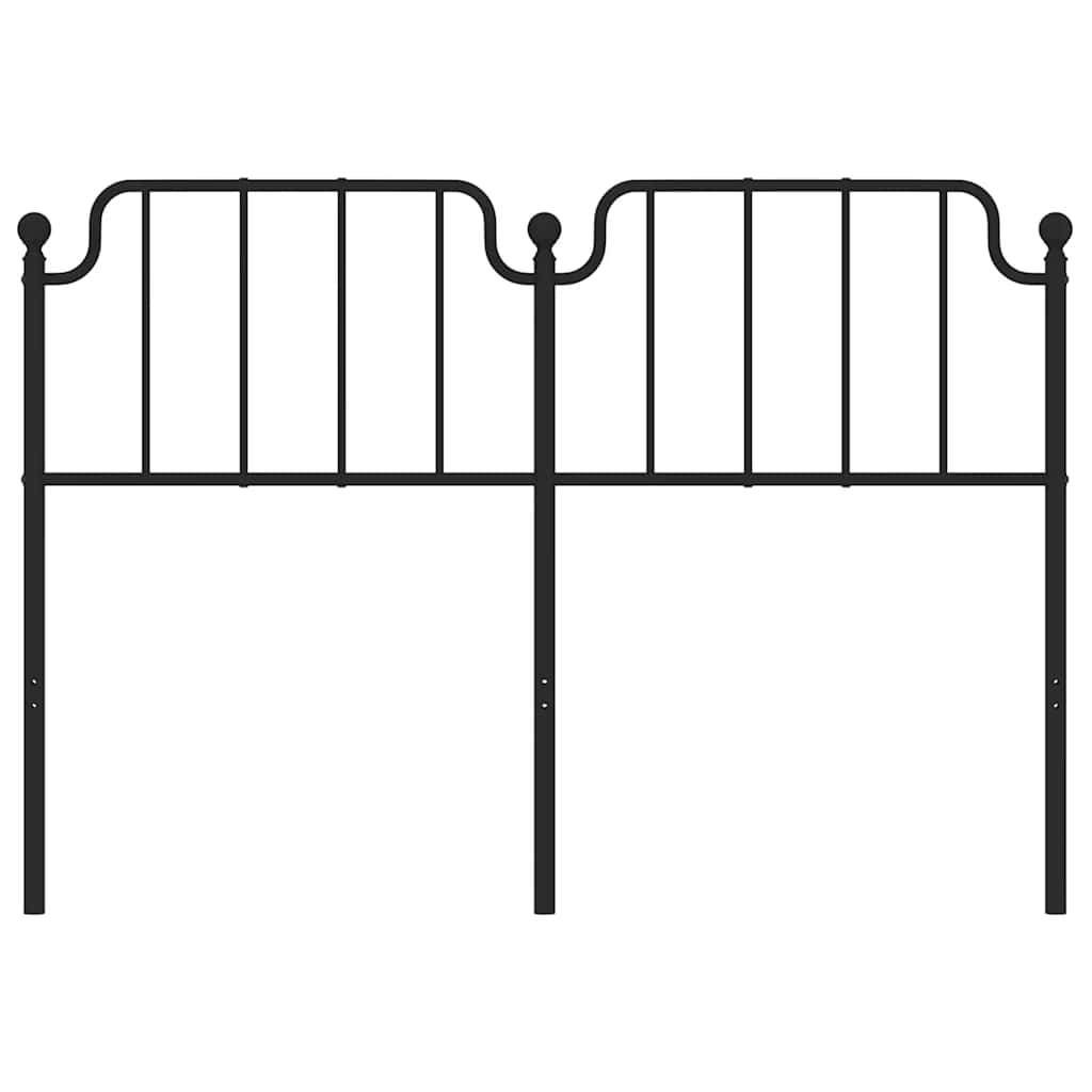 Metal Headboard Black 135 cm