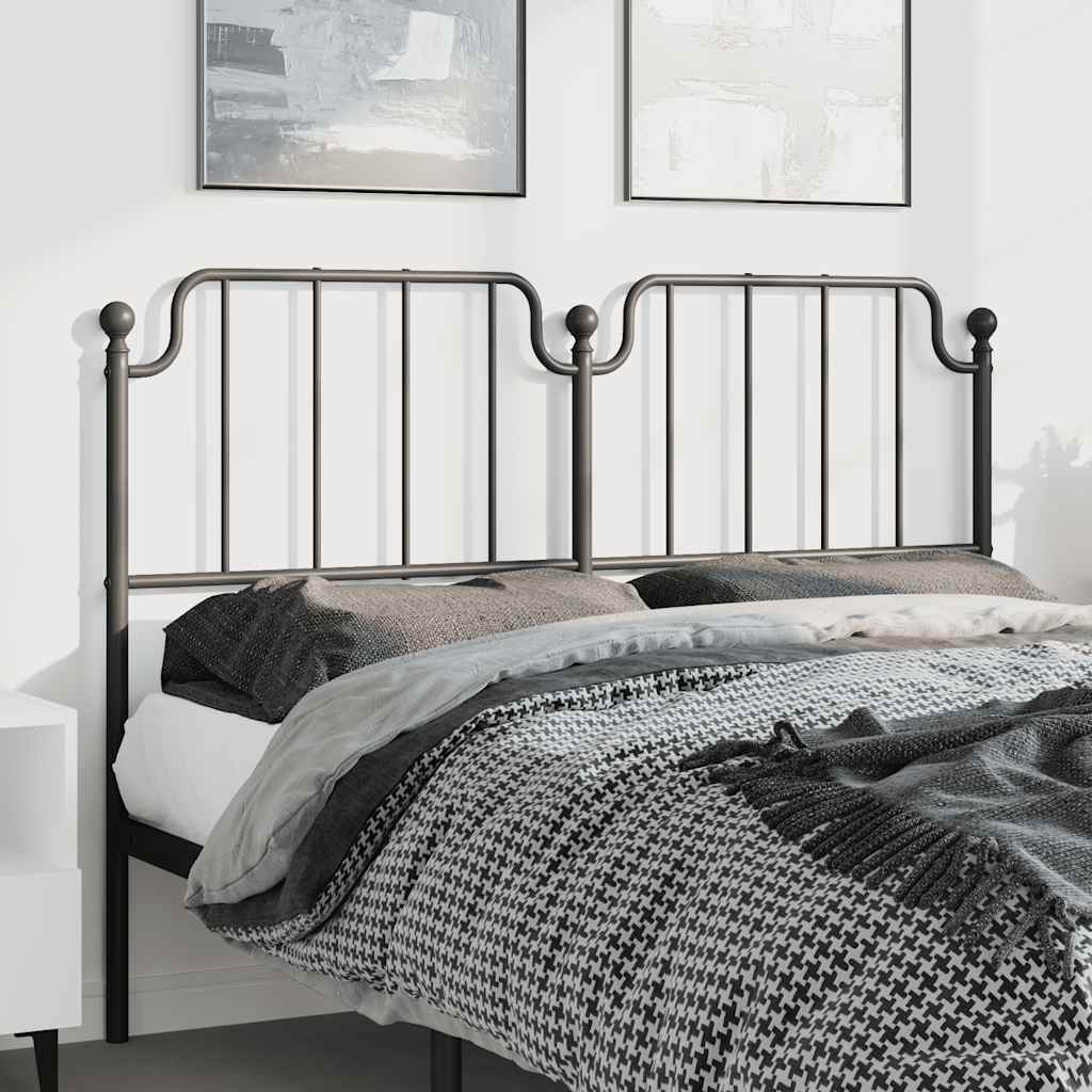 Metal Headboard Black 135 cm