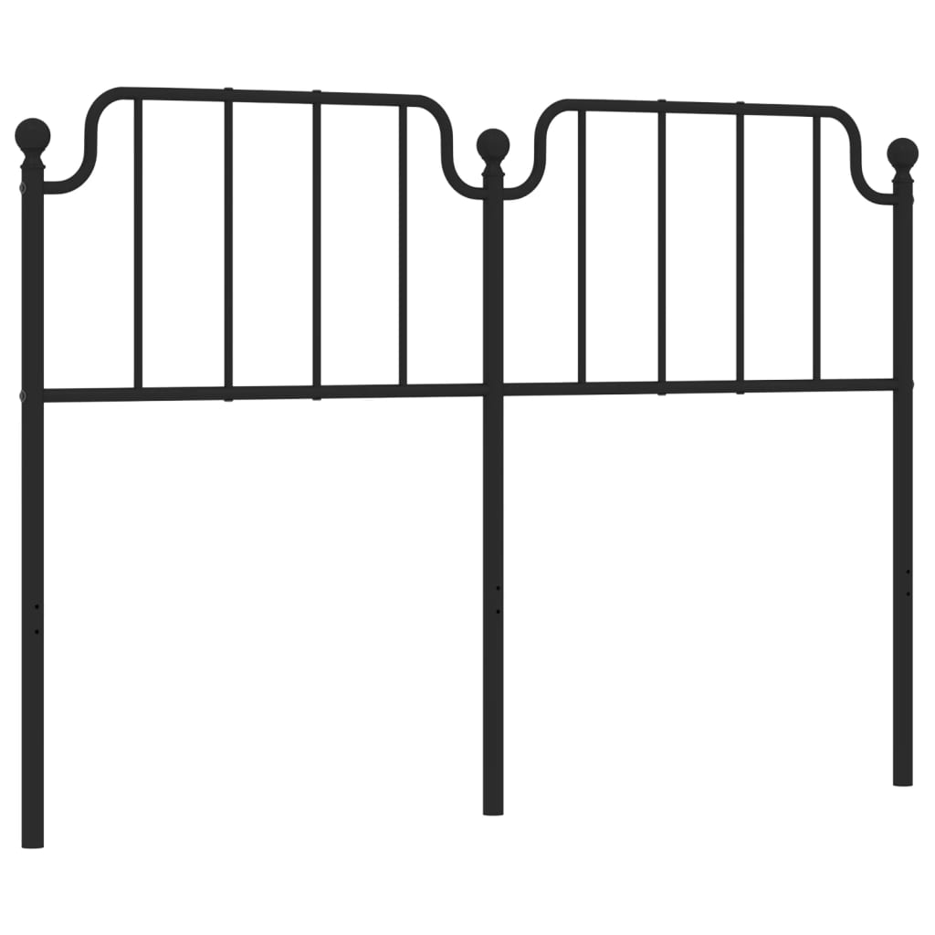 Metal Headboard Black 150 cm