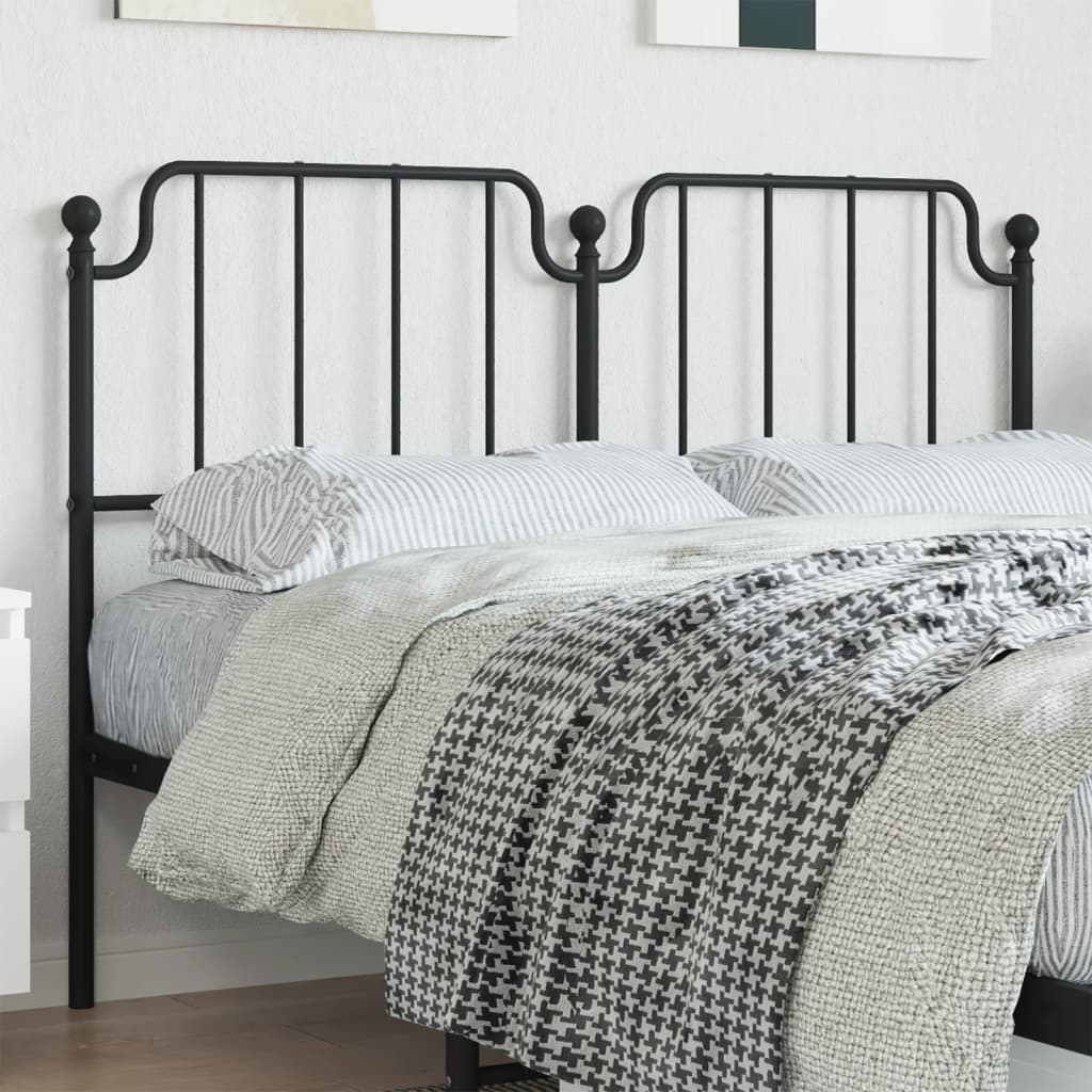 Metal Headboard Black 150 cm