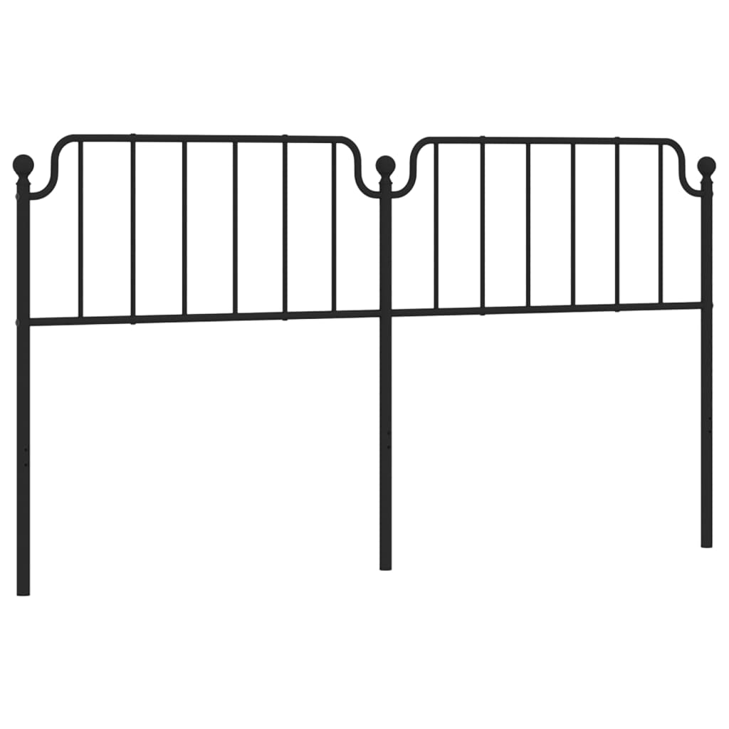 Metal Headboard Black 180 cm