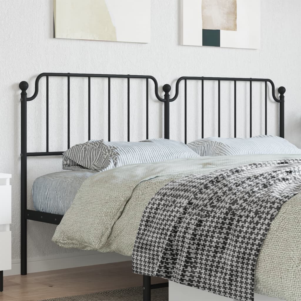 Metal Headboard Black 180 cm