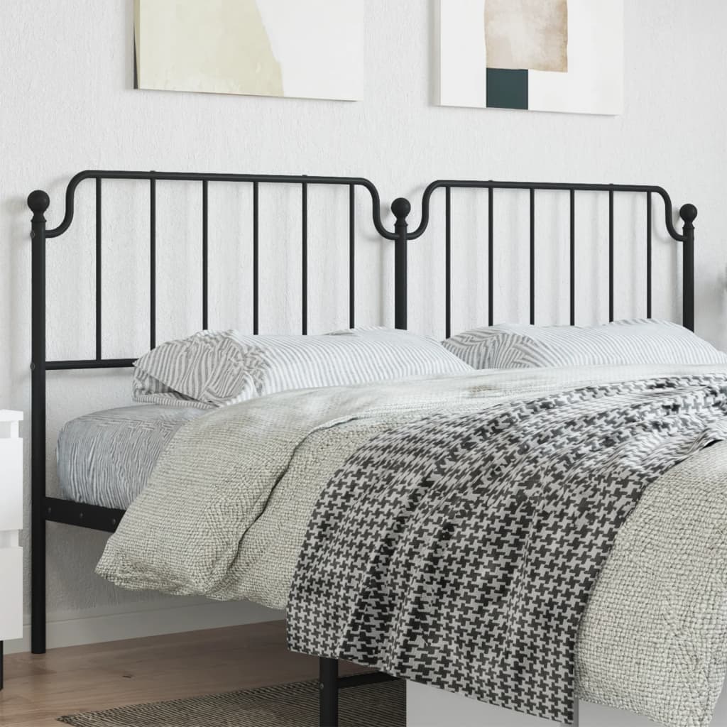 Metal Headboard Black 193 cm