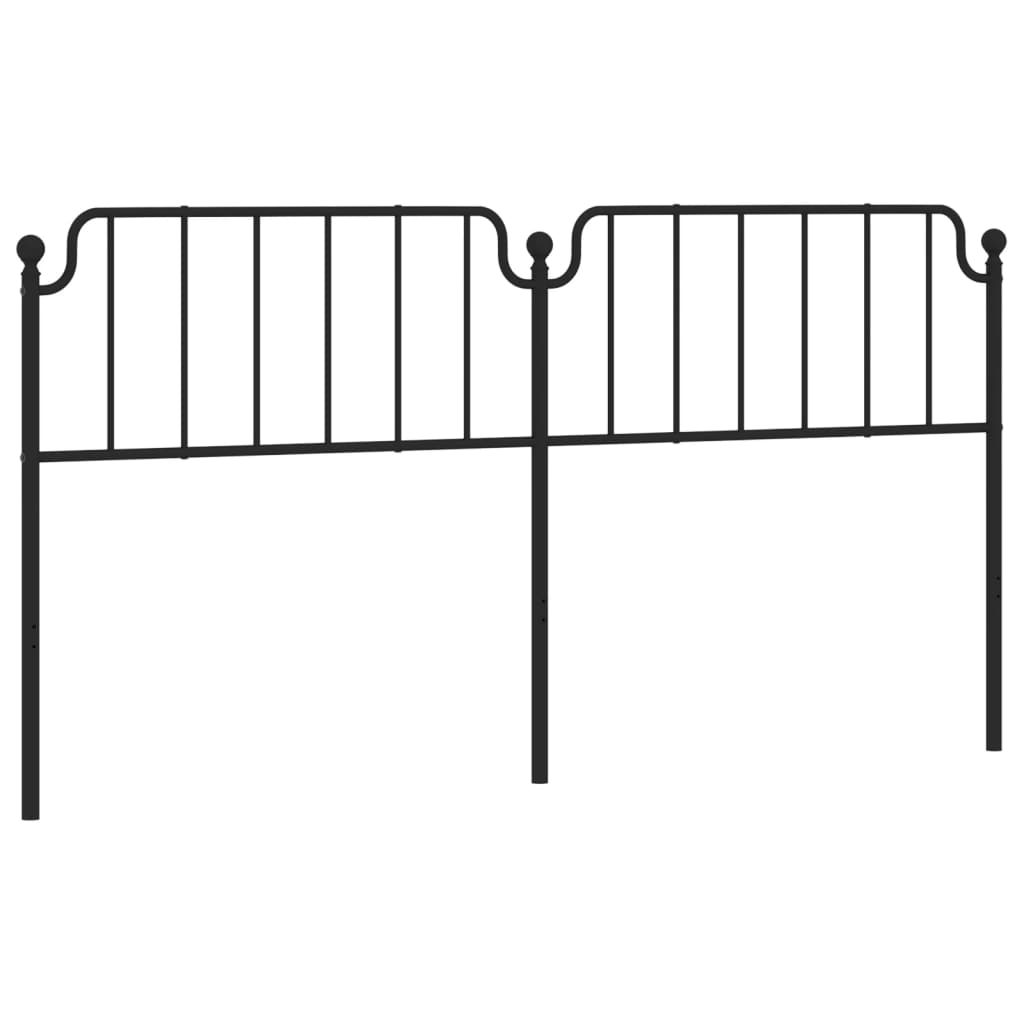 Metal Headboard Black 200 cm