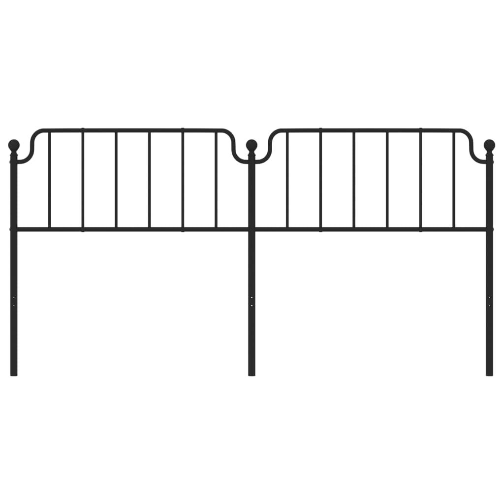 Metal Headboard Black 200 cm