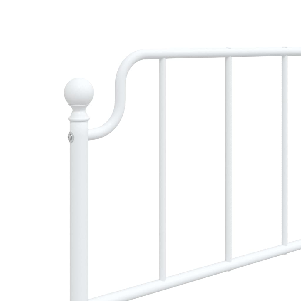 Metal Bed Frame without Mattress with Headboard White 90x200cm