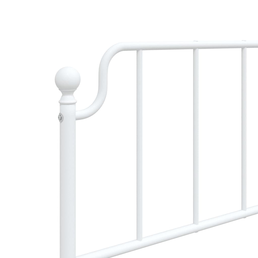 Metal Bed Frame without Mattress with Headboard White 100x200cm