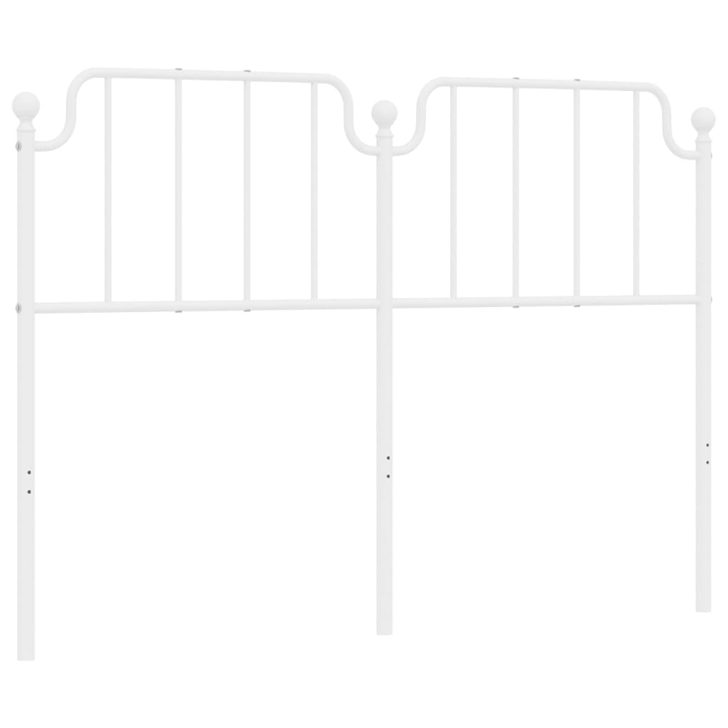 Metal Headboard White 135 cm