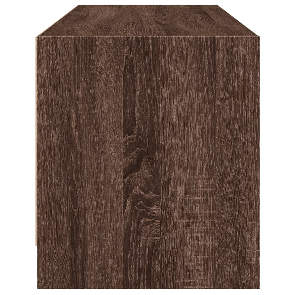 Modern Wooden TV Tele Stand Unit Cabinet With Glass Doors & Storage Wood