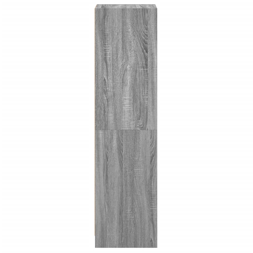Highboard with Glass Doors Grey Sonoma 35x37x142 cm