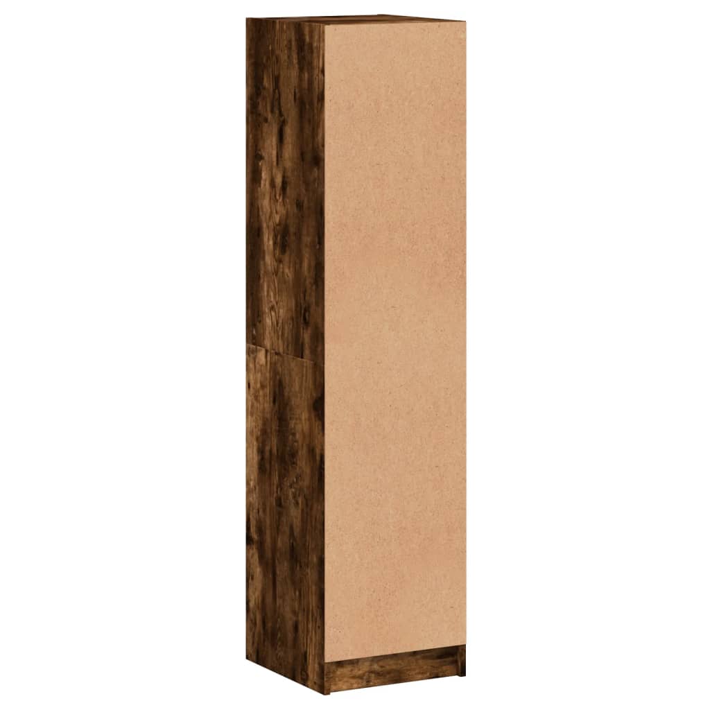 Highboard with Glass Door Smoked Oak 35x37x142 cm