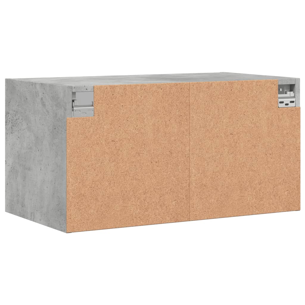 Wall Cabinets with Glass Doors 2 pcs Concrete Grey 68.5x37x35 cm