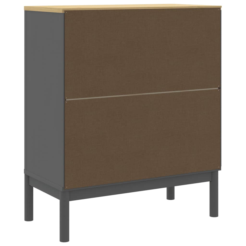 Chest of Drawers FLORO Grey cm Solid Wood Pine