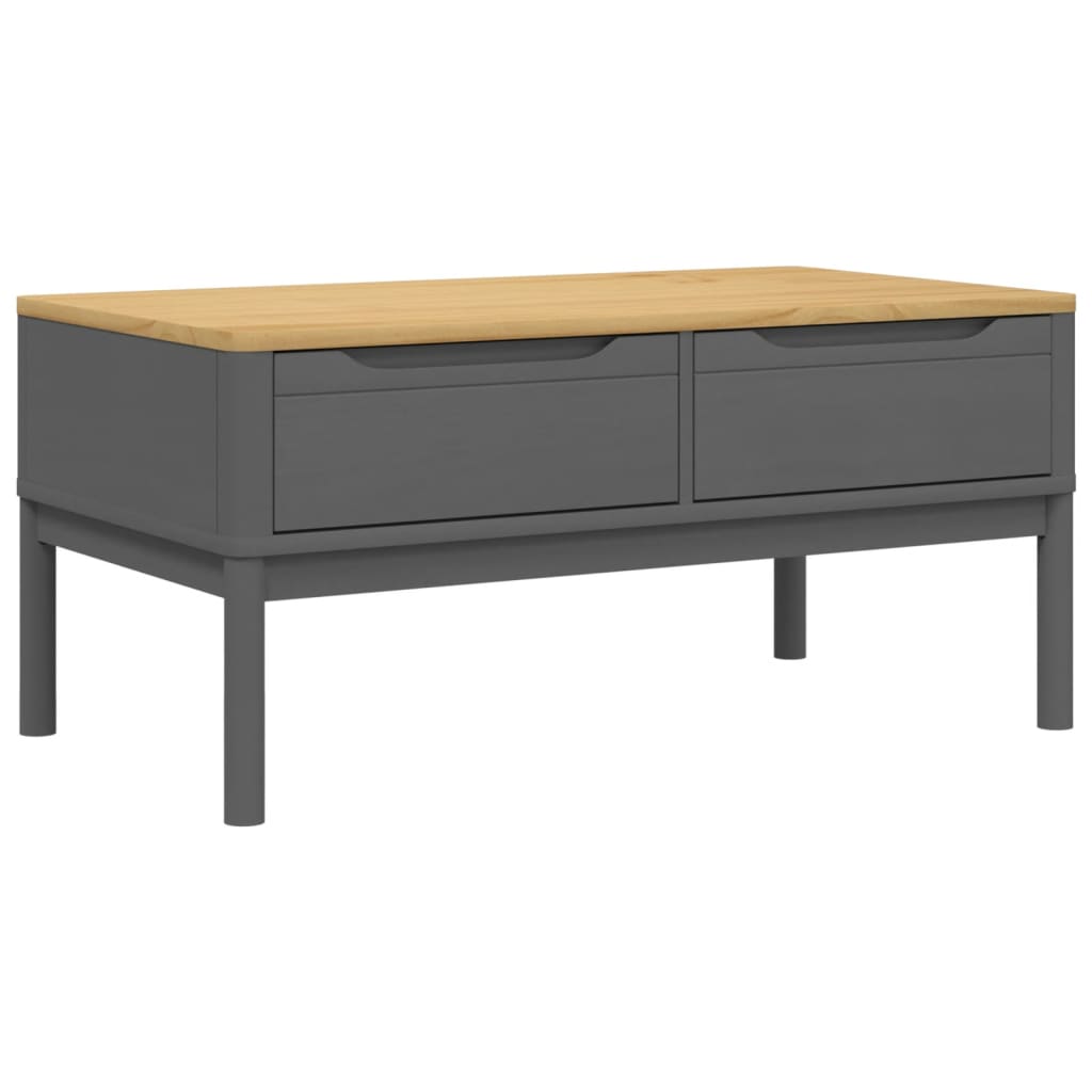 Coffee Table FLORO Grey 99x55.5x45 cm Solid Pine Wood