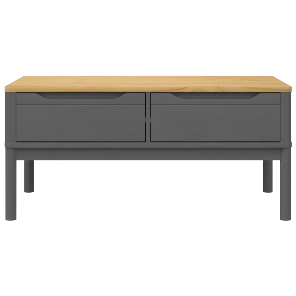 Coffee Table FLORO Grey 99x55.5x45 cm Solid Pine Wood
