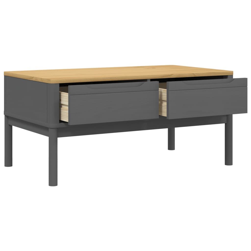 Coffee Table FLORO Grey 99x55.5x45 cm Solid Pine Wood