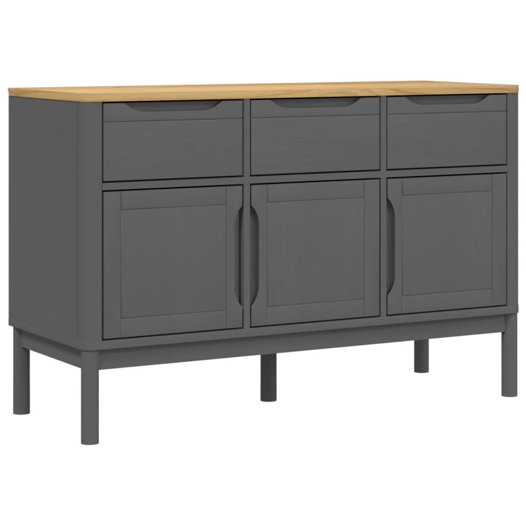 Sideboard FLORO Grey 114x43x74 cm Solid Wood Pine