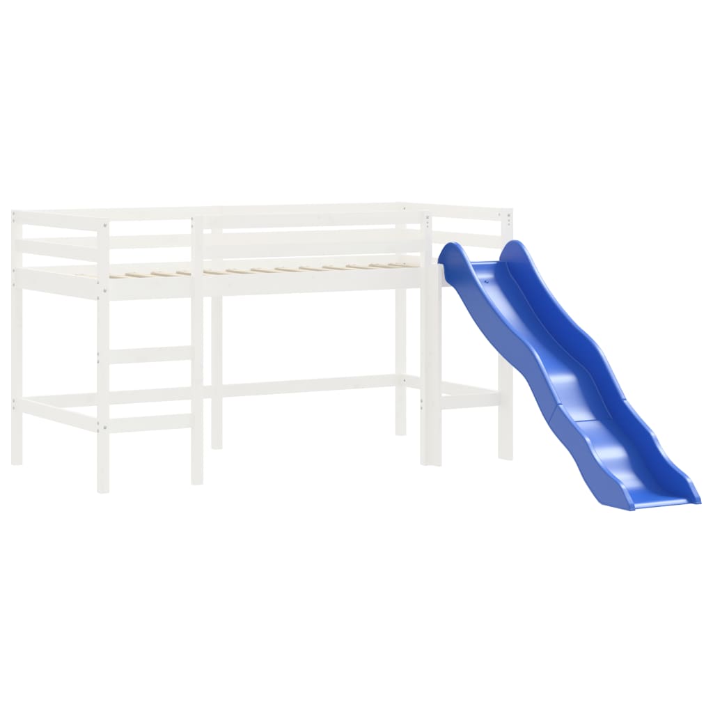 Kids' Loft Bed with Tower without Mattress White&Black 80x200cm