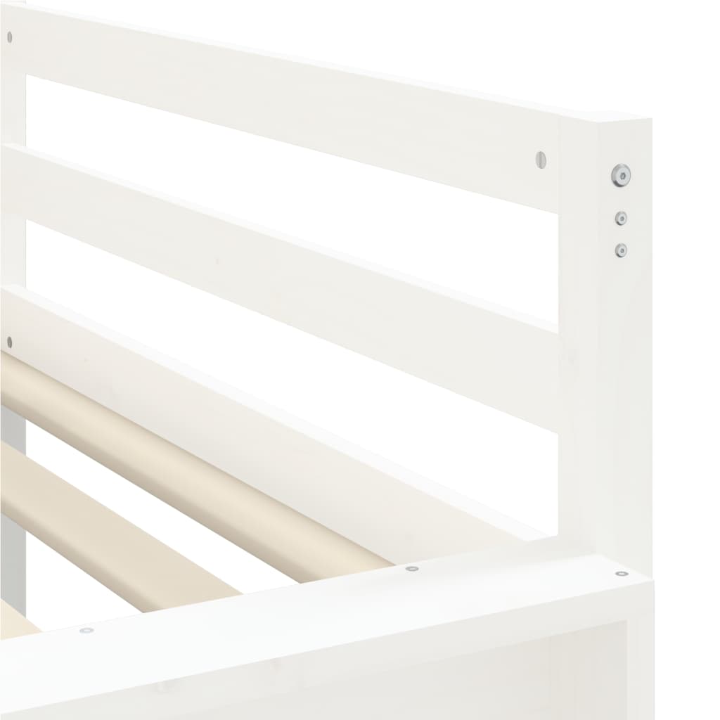Kids' Loft Bed with Tower without Mattress White&Black 80x200cm