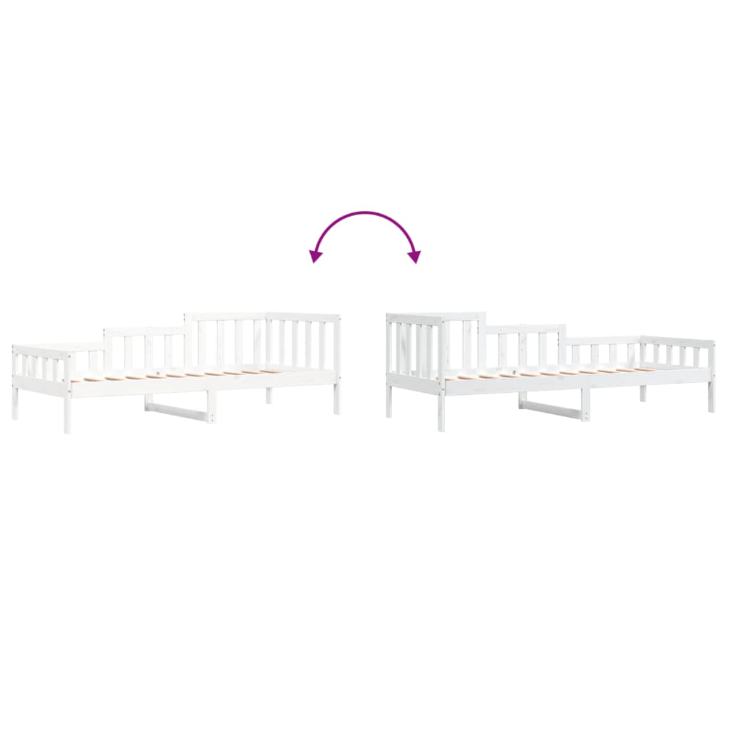 Day Bed without Mattress White 80x200 cm Solid Wood Pine