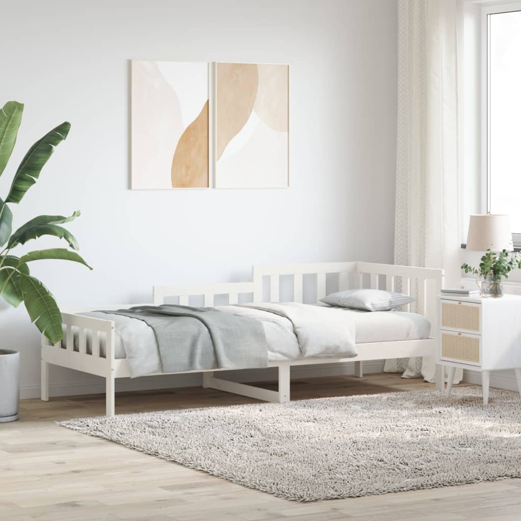 Day Bed without Mattress White 80x200 cm Solid Wood Pine
