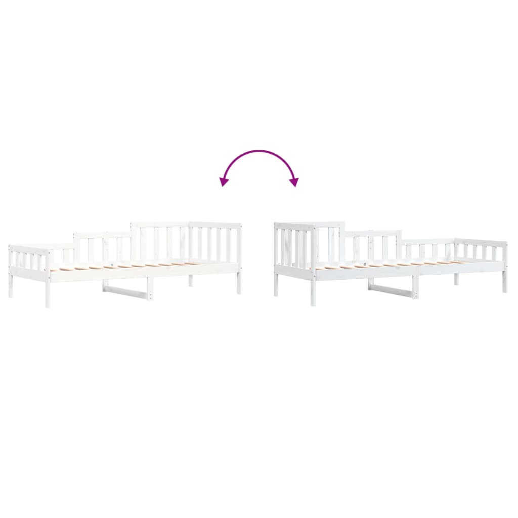 Day Bed without Mattress White 90x200 cm Solid Wood Pine