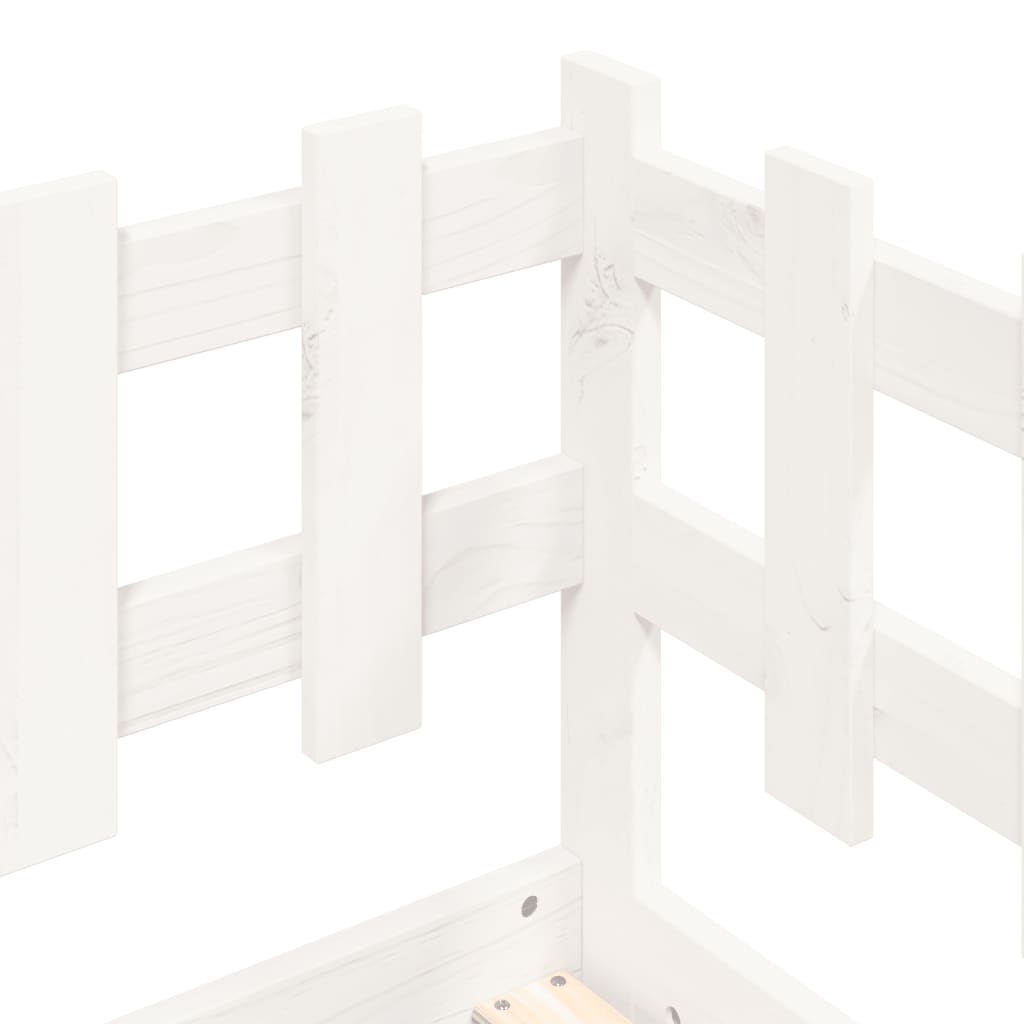 Day Bed without Mattress White 90x190 cm Single Solid Wood Pine