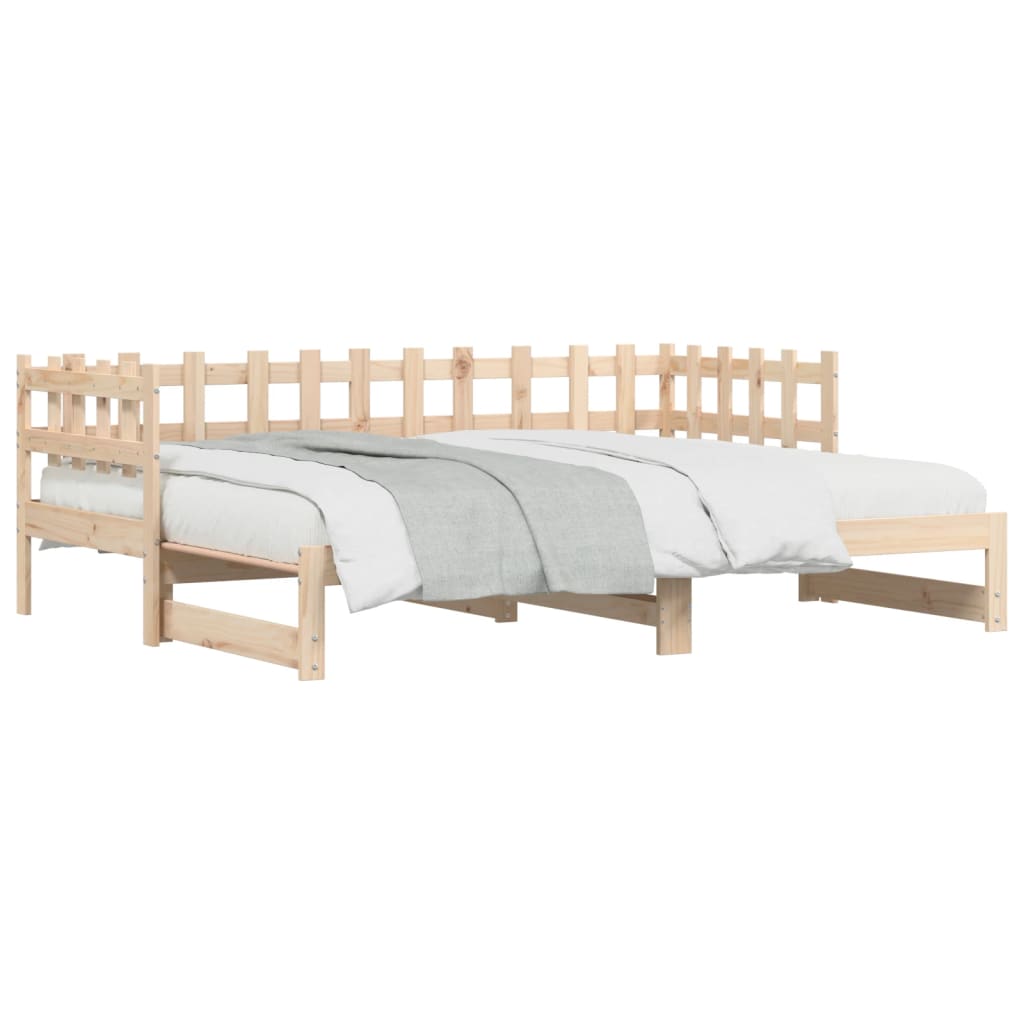 Pull-out Day Bed without Mattress  2x(80x200) cm Solid Wood