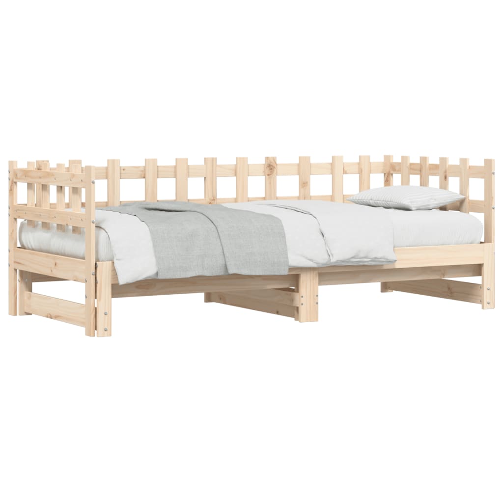 Pull-out Day Bed without Mattress  2x(80x200) cm Solid Wood