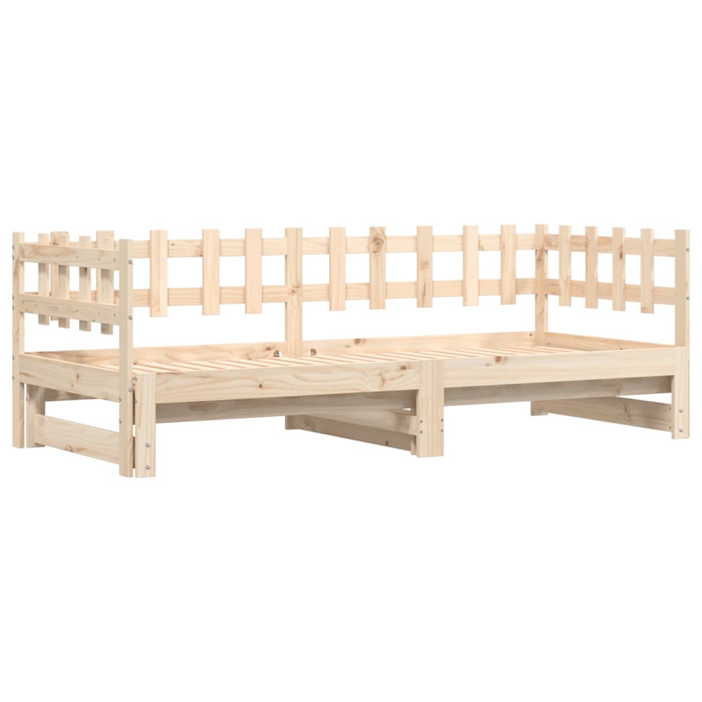 Pull-out Day Bed without Mattress  2x(90x190) cm Solid Wood