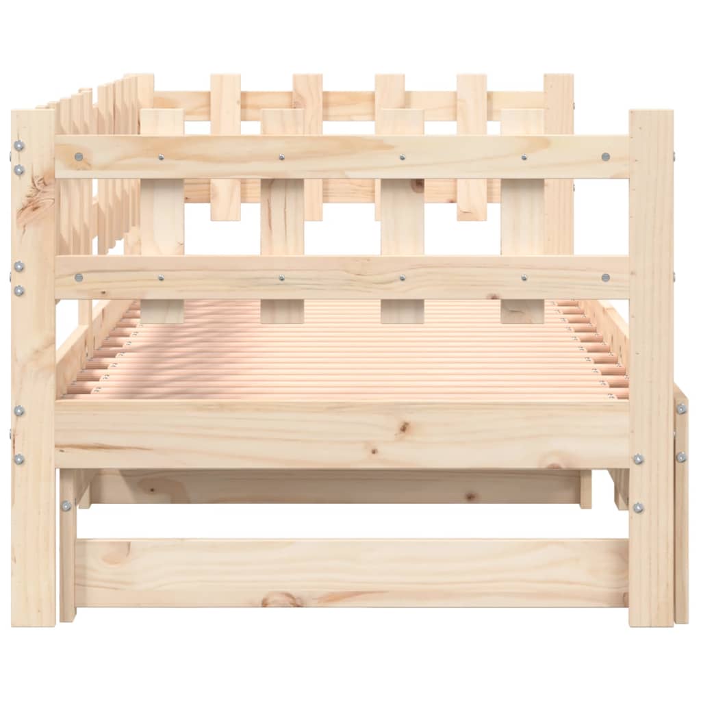Pull-out Day Bed without Mattress  2x(90x190) cm Solid Wood