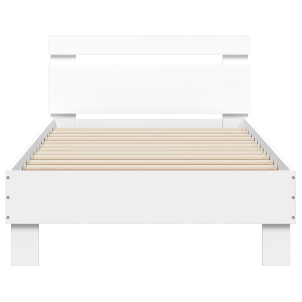 Bed Frame without Mattress with Headboard White 90x200 cm