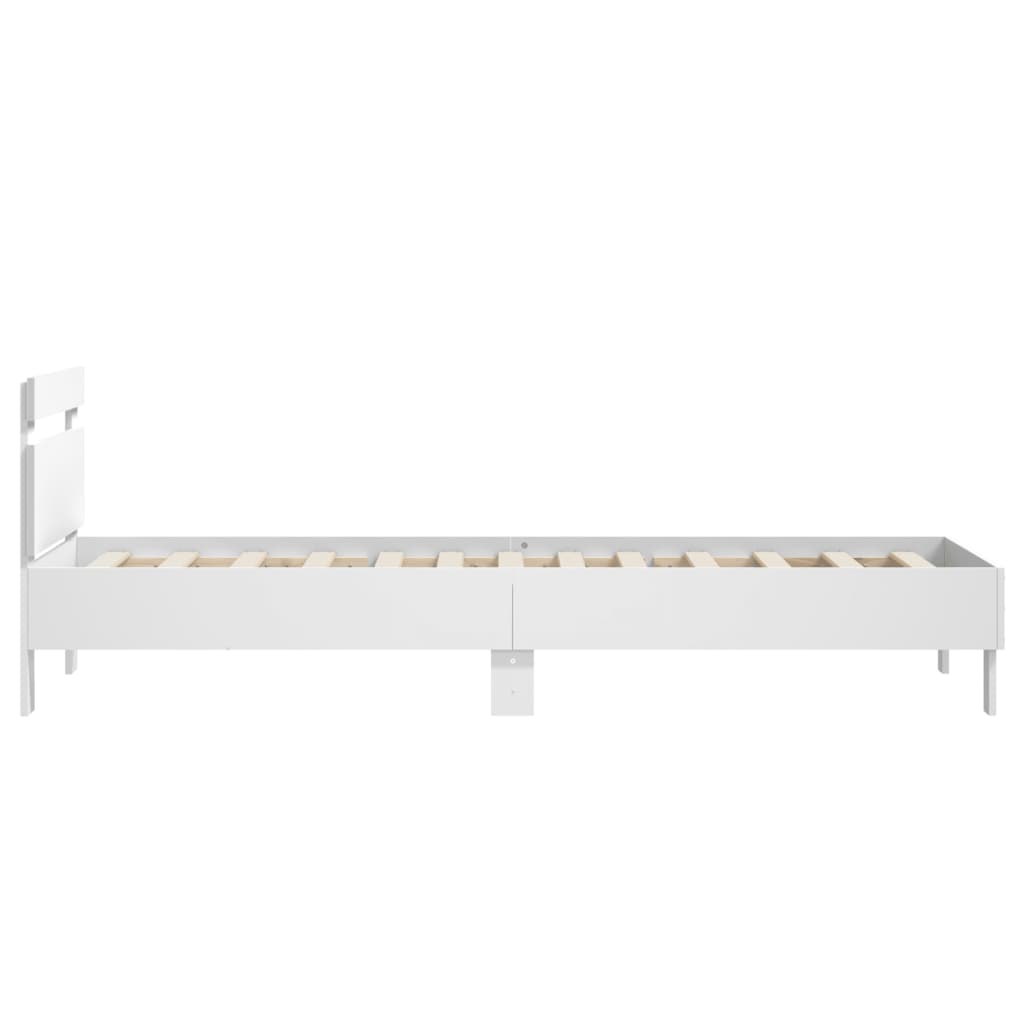 Bed Frame without Mattress with Headboard White 90x200 cm