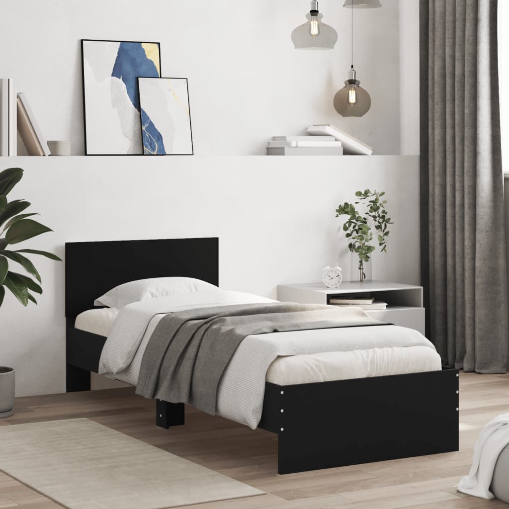 Modern Wooden Single Size 90cm Bed Frame Base With Headboard Wood Beds