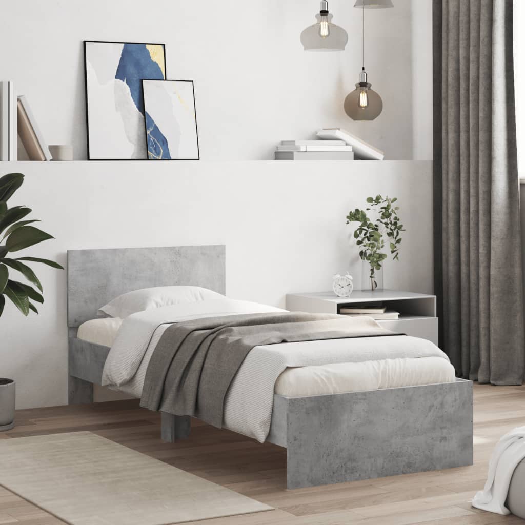 Modern Wooden Single Size 90cm Bed Frame Base With Headboard Wood Beds