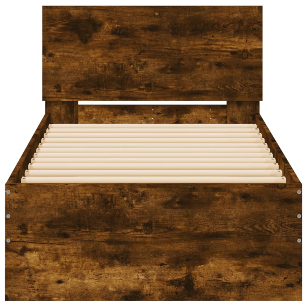 Modern Wooden Single Size 90cm Bed Frame Base With Headboard Wood Beds