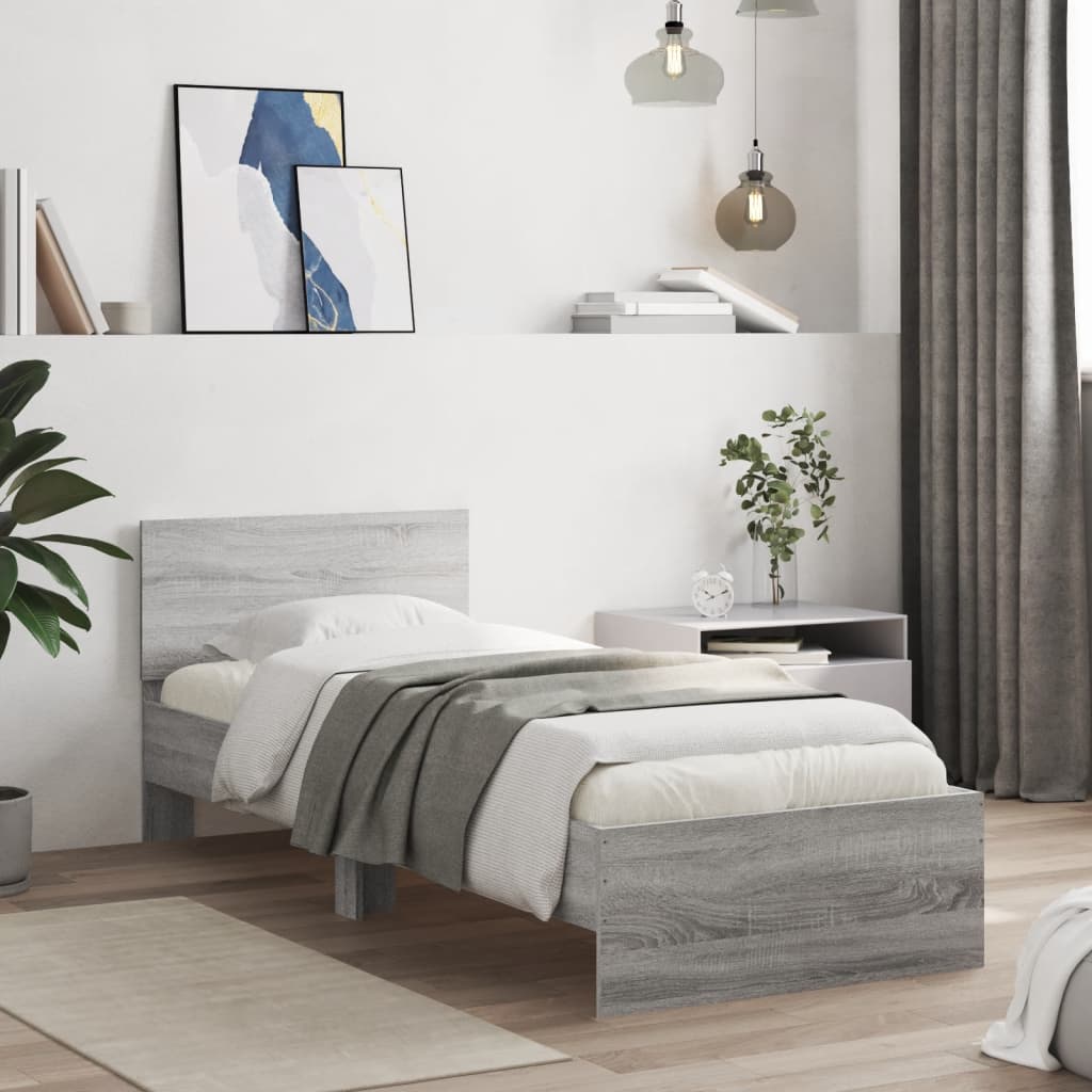 Modern Wooden Single Size 90cm Bed Frame Base With Headboard Wood Beds