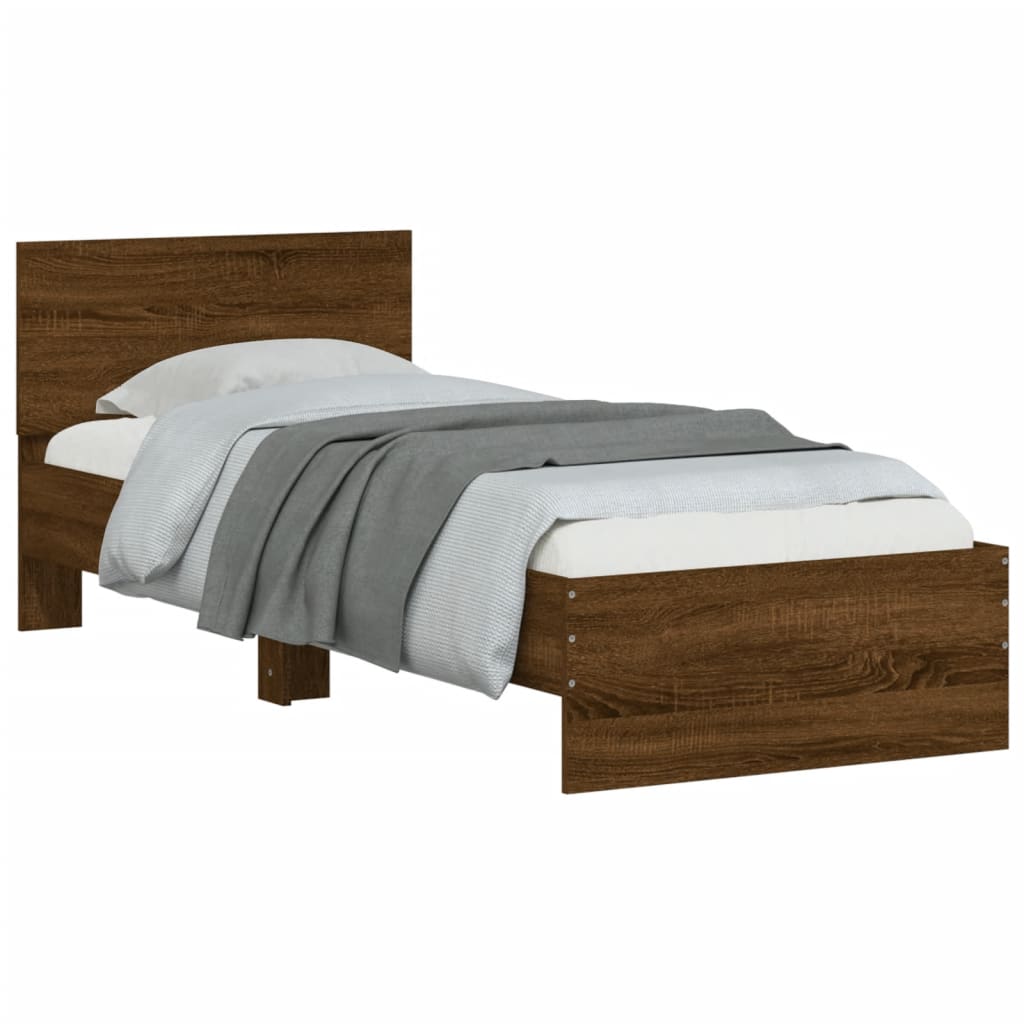Modern Wooden Single Size 90cm Bed Frame Base With Headboard Wood Beds