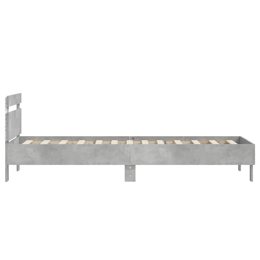 Modern Wooden Single Size 90cm Bed Frame Base With LED Lights & Headboard Wood