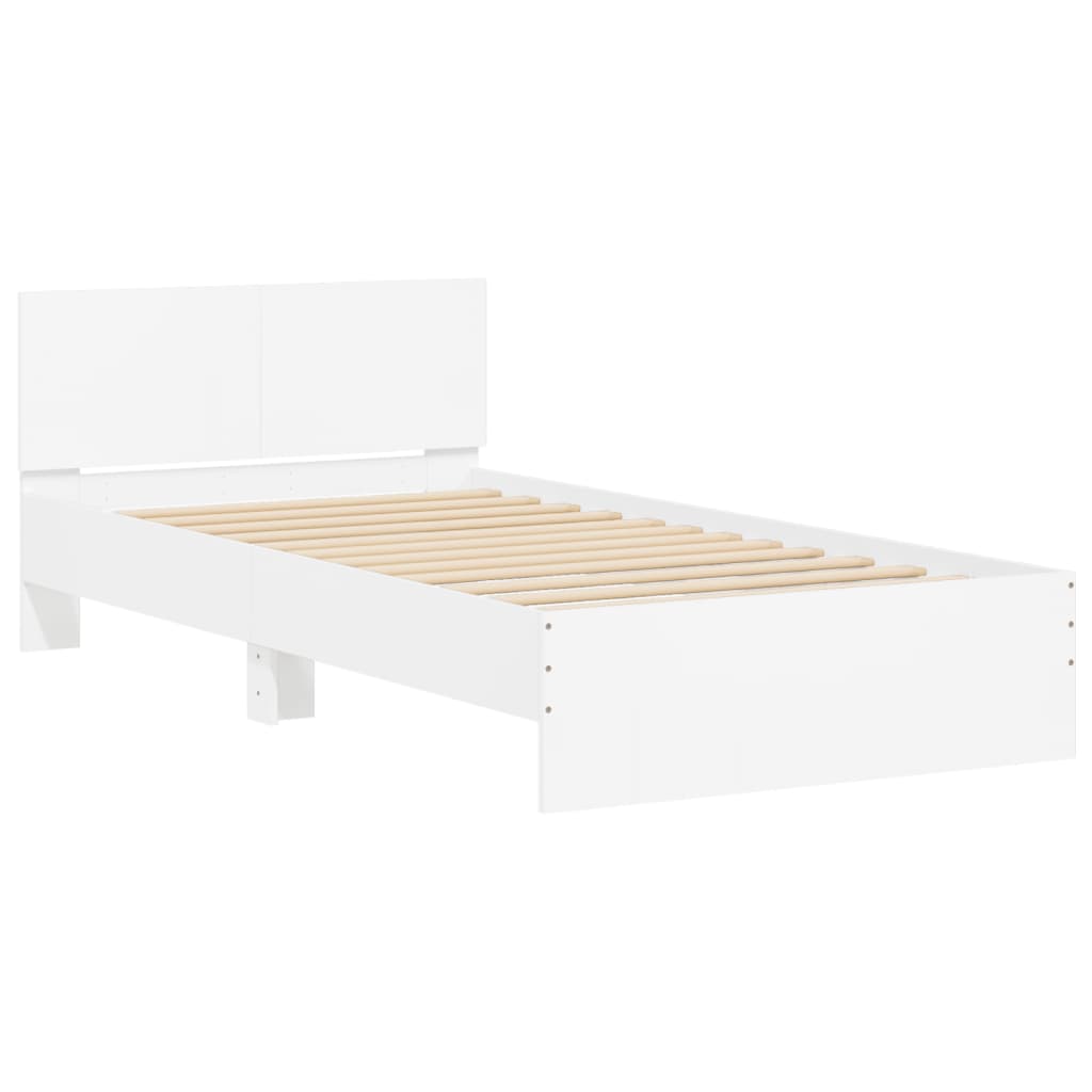 Bed Frame without Mattress with LED Lights White 100x200 cm