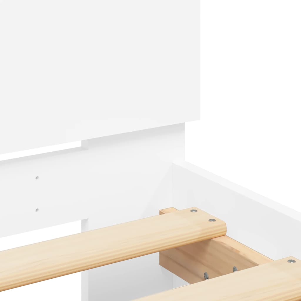 Bed Frame without Mattress with LED Lights White 100x200 cm