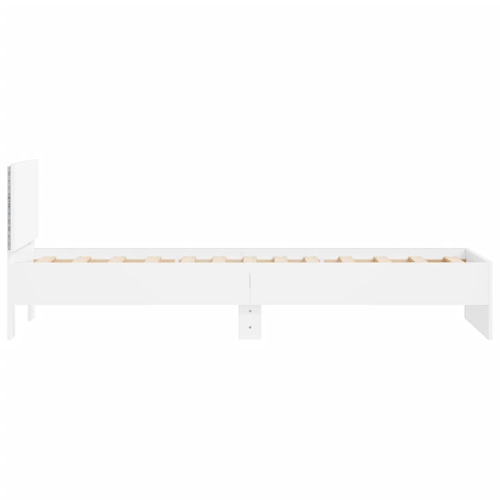 Bed Frame without Mattress with LED Lights White 75x190 cm Small Single