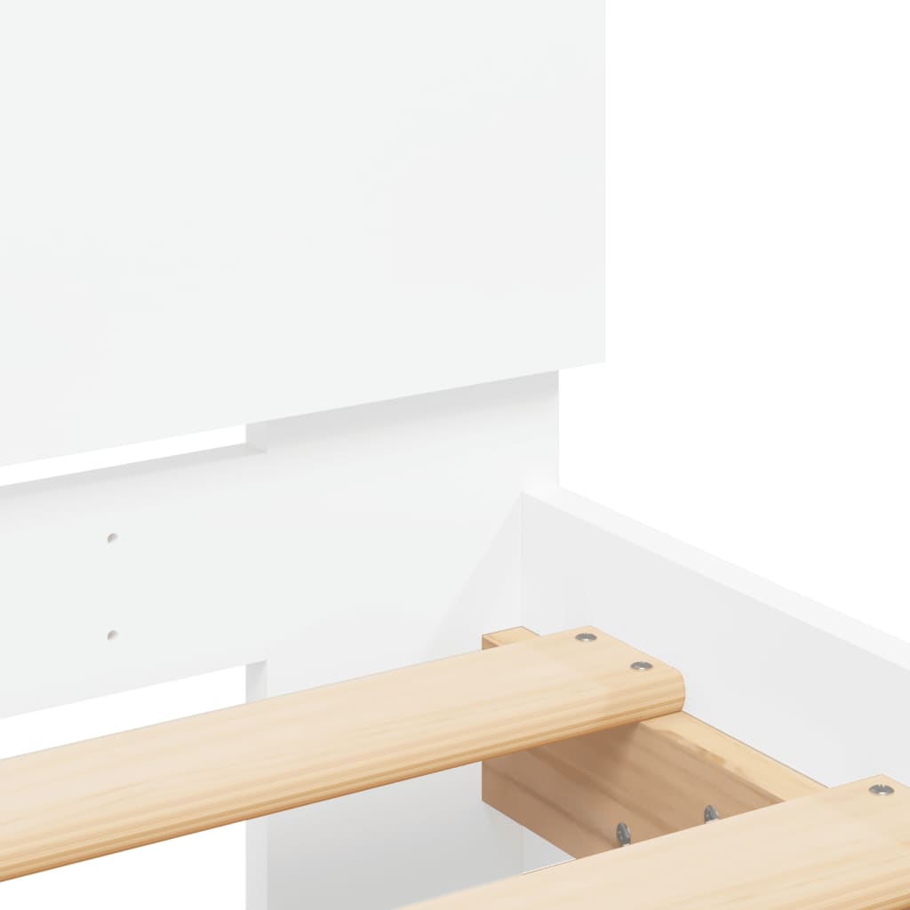 Bed Frame without Mattress with LED Lights White 75x190 cm Small Single