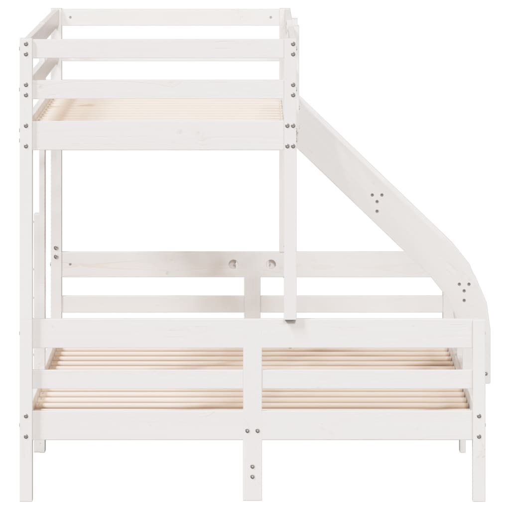 Bunk Bed without Mattress 90x200/140x200 cm White Solid Wood