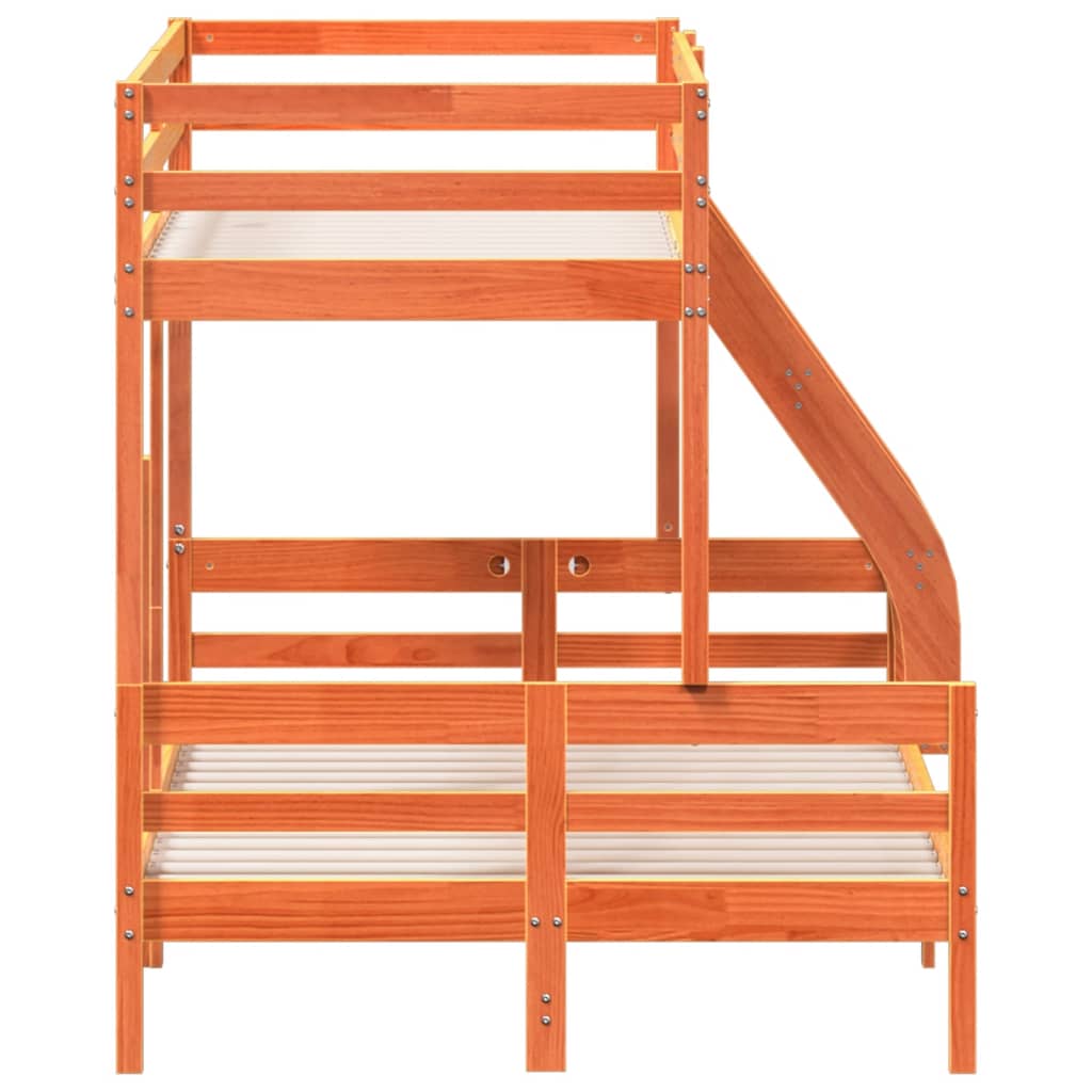 Bunk Bed without Mattress 80x200/120x200 cm Wax Brown Solid Wood