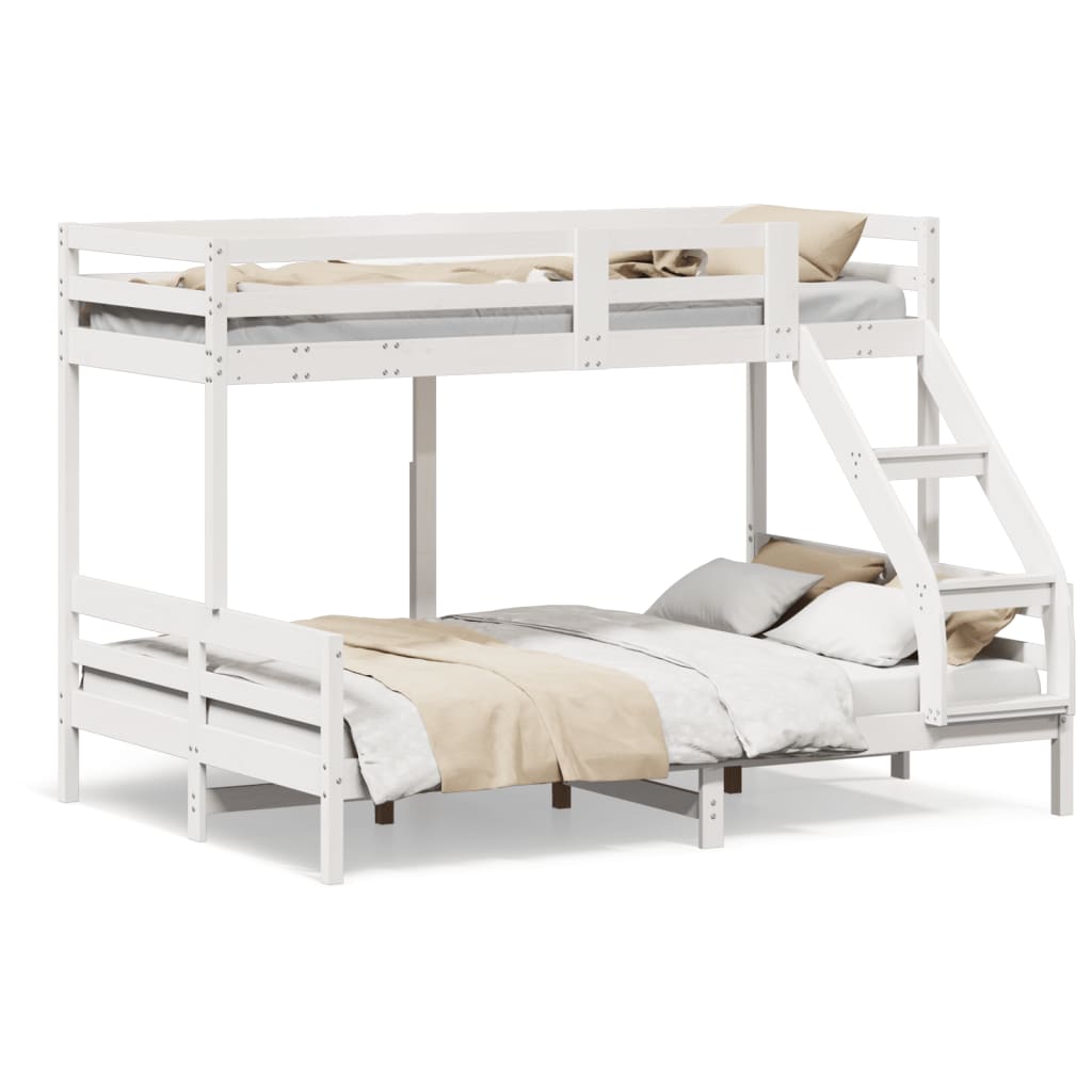 Bunk Bed without Mattress 80x200/140x200 cm White Solid Wood