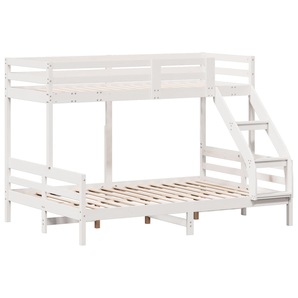 Bunk Bed without Mattress 80x200/140x200 cm White Solid Wood